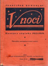 kniha V noci Hercovy zápisky 1915-1918, s.n. 1919
