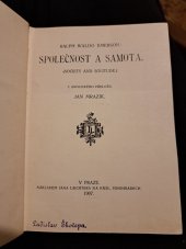 kniha Společnost a samota = [Society and Solitude], Jan Laichter 1907