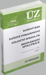 kniha ÚZ 1563 Daňový řád, Finanční správa, Daňové poradenství, Platby v hotovosti, Sagit 2024