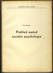 kniha Přehled metod sociální psychologie, Osv. ústav 1968
