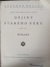 kniha Dějiny starého věku. Díl 2, - Římané, Vesmír 1925