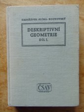 kniha Deskriptivní geometrie. 1. [díl], Československá akademie věd 1954