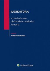 kniha Judikatúra vo veciach trov občianskeho súdneho konania, Wolters Kluwer 2017