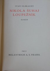 kniha Nikola Šuhaj loupežník román, Sfinx, Bohumil Janda 1933
