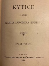 kniha Kytice z básní Karla Jaromíra Erbena, František Bačkovský 1906