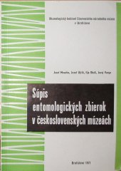 kniha Súpis entomologických zbierok v československých múzeách, Muzeologický kabinet SNM v Bratislavě 1971