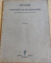 kniha Concerto in Do maggiore  per mandolino (o chitarra) e pianoforte, Editio musica Budapest 1968