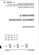 kniha Z historie lineární algebry, Matfyzpress 2007