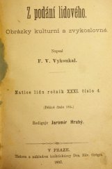 kniha Z podání lidového obrázky kulturní a zvykoslovné, Edvard Grégr 1897