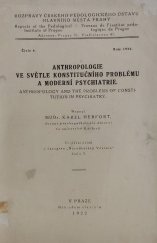 kniha Anthropologie ve světle konstitučního problému a moderní psychiatrie, s.n. 1922