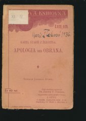 kniha Apologia, neb, obrana psaní Václavu Budovcovi z r. 1600 a jiné listy české, J. Otto 1915