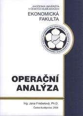 kniha Operační analýza, Jihočeská univerzita, Ekonomická fakulta 2009