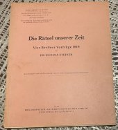 kniha Die Rätsel unserer Zeit, Berlin 1919