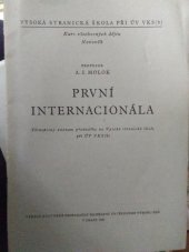 kniha První internacionála, Kult. prop. odd. ústř. výb. KSČ 1951