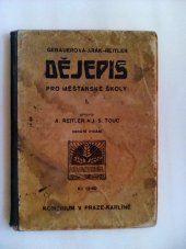 kniha Dějepis pro měšťanské školy Díl I (Pro prvou třídu měšťanských škol)., Komenium 1933