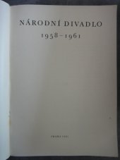 kniha Národní divadlo 1958-1961 [přehled činnosti, Národní divadlo 1961