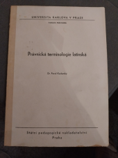 kniha Právnická terminologie latinská, Státní pedagogické nakladatelství 1972