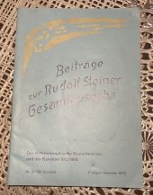 kniha Beiträge zur Rudolf Steiner Gesamtausgabe, Heft 37/38: Der Anthroposophische Seelenkalender und der Kalender 1912/13, Dornach, Schwelz 1972