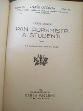 kniha Pan purkmistr a studenti, Karel Vačlena 1926