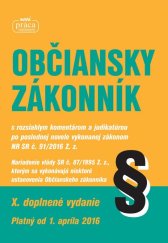 kniha Občiansky zákonník X. doplenné vydanie Platný od 1. apríla 2016, Nová práca 2015