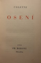 kniha Osení, Fr. Borový 1931