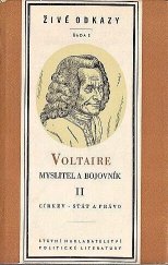 kniha Voltaire - myslitel a bojovník. II, - Církev, stát a právo, Státní nakladatelství politické literatury 1957