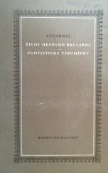 kniha Život Henryho Brularda Egotistické vzpomínky, SNKLHU  1960