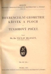 kniha Diferenciální geometrie křivek a ploch a tensorový počet, Jednota československých matematiků a fysiků 1937