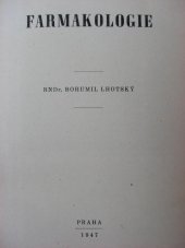 kniha Farmakologie, Vzdělávací ústav dentistů 1947