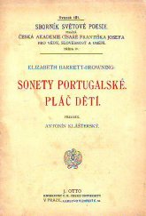 kniha Sonety portugalské Pláč dětí, J. Otto 1914
