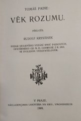 kniha Věk rozumu, Jan Laichter 1909
