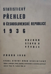 kniha Statistický přehled o Československé republice 1936 rozbor stavu a vývoje, Státní úřad statistický 1936