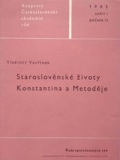 kniha Staroslověnské životy Konstantina a Metoděje, Československá akademie věd 1963