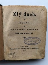 kniha Zlý duch román, s.n. 1886