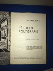 kniha Přehled polygrafie Pomocná kn. pro odb. učiliště a učňovské školy polygrafických oborů, SNTL 1963