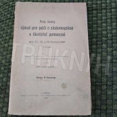 kniha Prvý český sjezd pro péči o slabomyslné a školství pomocné dne 27., 28. a 29. června 1909 v Praze Přednášky a podrobná zpráva o jednání sjezdovém i výstavě se sjezdem spojené, s.n. 1909
