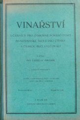 kniha Vinařství Učebnice pro odborné pokračovací živnostenské školy pro číšníky s českou řečí vyučovací, Alois Neubert 1929