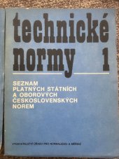 kniha Technické normy 1. seznam platných státních a oborových československých norem, Vydavatelství Úřadu pro normalizaci a měření 1988