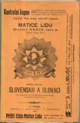 kniha Slovensko a Slováci, Tiskem a nákladem F. Šimáčka 1905