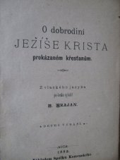 kniha O dobrodiní Ježíše Krista prokázaném křesťanům, Spolek Komenského 1883