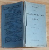 kniha Encyklika Pia XI. Quadragesimo anno o vybudování společenského řádu a jeho zdokonalení podle zásad evangelia, Lidové knihkupectví 1935