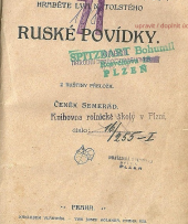 kniha Hraběte Lva N. Tolstého Ruské povídky, Č. Semerád 1909