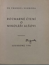 kniha Rozmarné čtení o Mikoláši Alšovi, Jos. Hladký 1927