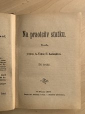 kniha Na praotcův statku Díl druhý novella., Přítel domoviny 1890