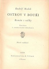 kniha Ostrov v bouři Román z války ..., Jos. R. Vilímek 1929