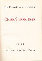 kniha Český rok 1848, Ladislav Kuncíř 1931