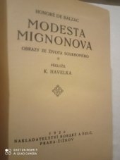 kniha Modesta Mignonova Obrazy ze života soukromého, Borský a Šulc 1926