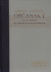 kniha Obecný zákoník občanský a souvislé zákony (podle stavu ke dni 1. února 1947), V. Linhart 1947