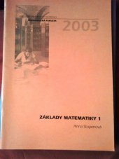 kniha Základy matematiky 1, Univerzita Palackého 2003
