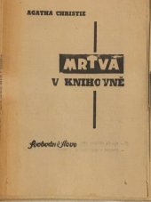 kniha Mrtvá v knihovně , Svobodné slovo 1972